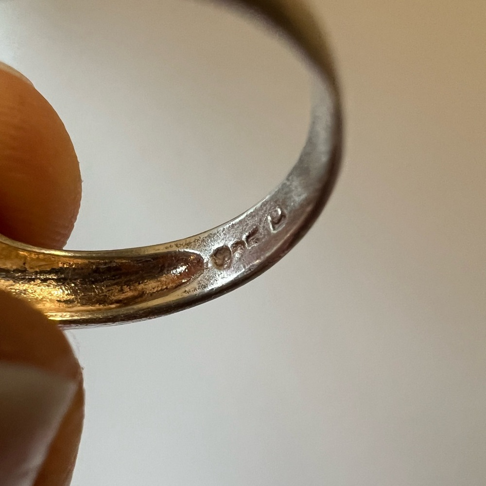 Set of Three Rings - Silver w/ CZ & 18K Gold Electroplated - Picture 5 of 9